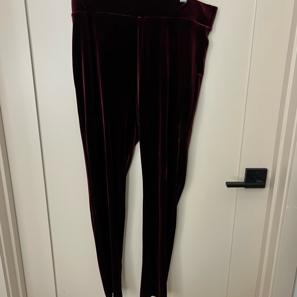 LOFT Burgundy Velvet Pants